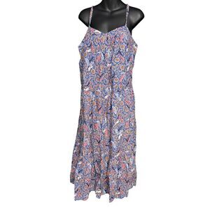 NEW WITH TAGS Beautiful KNOX ROSE Womens Knee Length Dress Blue Floral Spaghetti